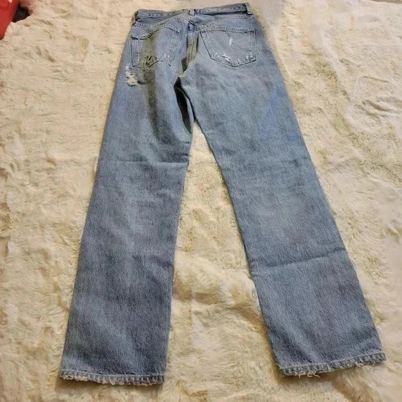 Agolde 90s Fit Button Fly Mid Rise Distressed Loose Fit Jeans Women 24 A069c-811 - Picture 11 of 12